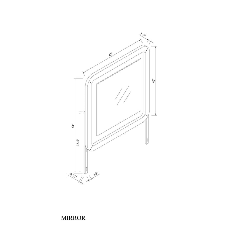 Beverly - Large Scale Wall Mirror For Dresser, Rounded Edges - Black White