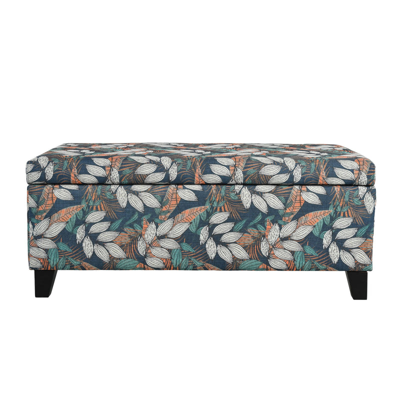 Charming Floral Storage Ottoman With Upholstered Fabric