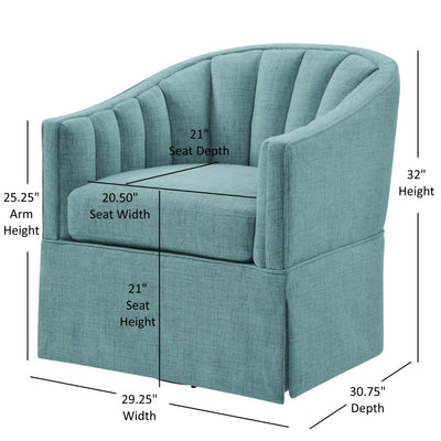 Solitude - Skirted Swivel Accent Chair With Hemp Like