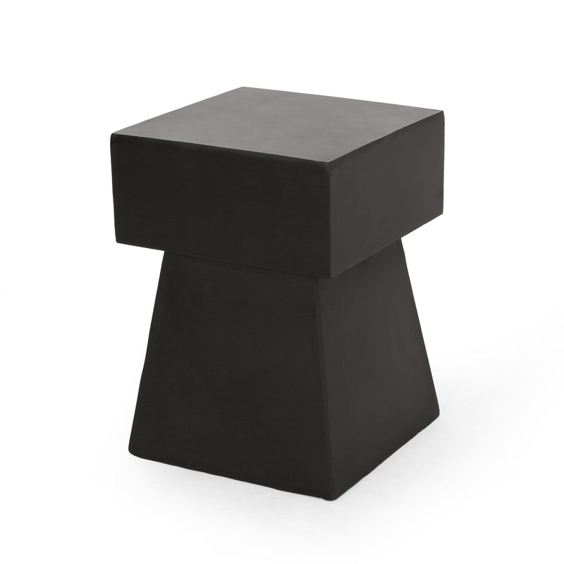 Outdoor Side Table, Patio End Table - Black