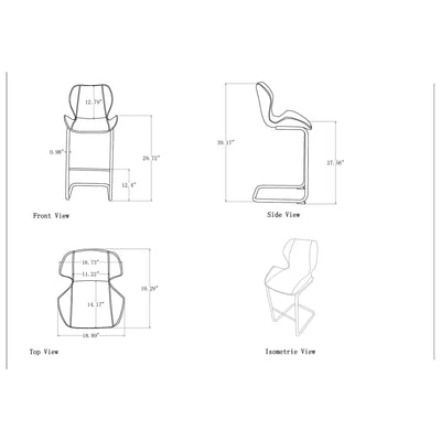 Charlotte - 4 Piece Bar Stool Set With Bucket Seats