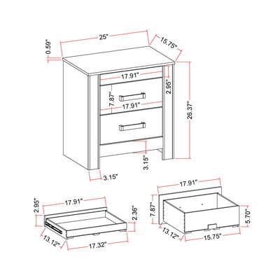 Lorenzo - Nightstand With Hidden Compartment And Handles - Silver