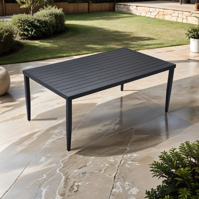 Outdoor Patio Dining Table With Tapered Feet & Umbrella Hole