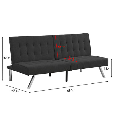 Modern Sofa Bed With Wood Frame And Stainless Legs