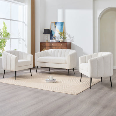 3 Piece Living Room Furniture Set Sofa & Armchairs