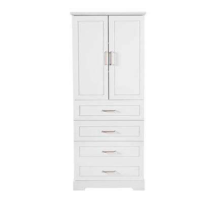 Freestanding Bathroom Cabinet With 3 Drawers, Adjustable Shelf, Soft Close Doors
