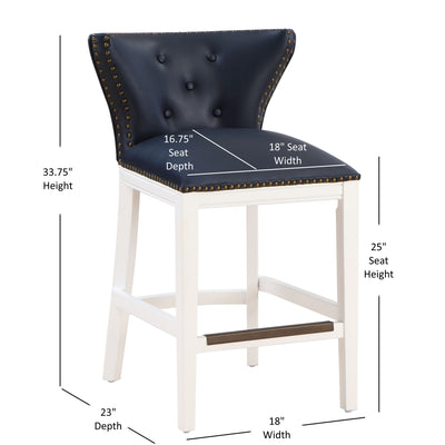 Macon - Counter Stool With Accents - Dark Blue