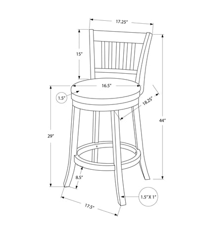 Swivel Stool Bar Height, Transitional Stylish Design (Set of 2)