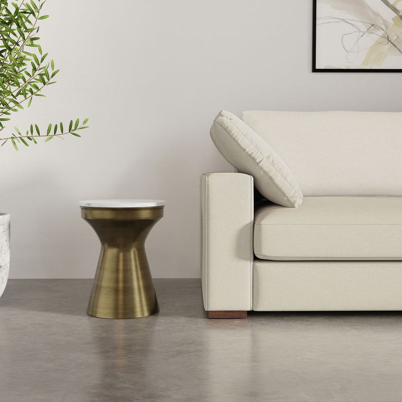 Raquel - Side Table - Antique Brass / White