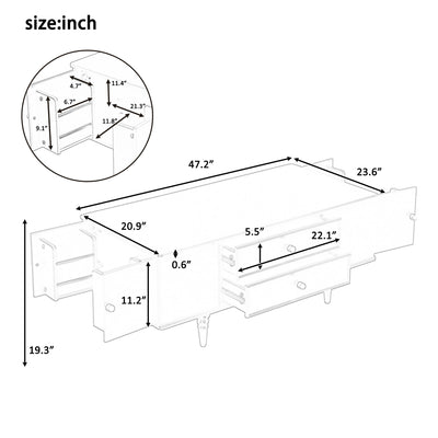 Modern Rectangle Coffee Table With Four Drawers