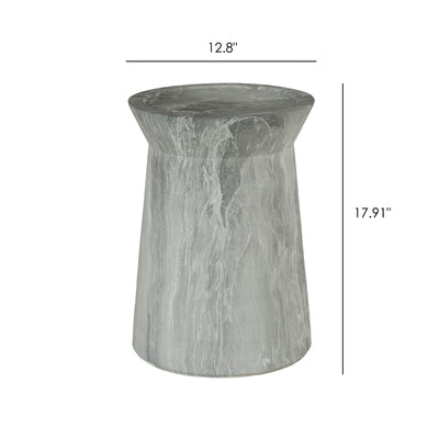 Round Outdoor End Table - Marble