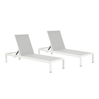 Outdoor Patio Chaise Lounge With 5 Reclining Positions