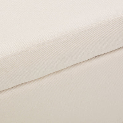 Upholstered Storage Ottoman With Nailhead Trim - Beige