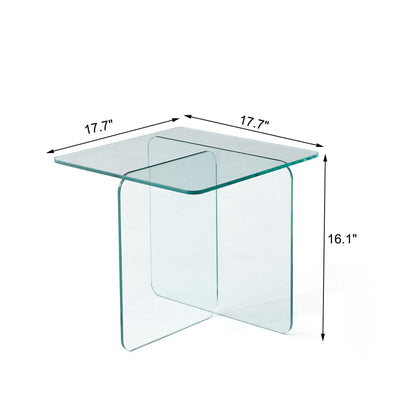Modern Transparent Tempered Glass Sidetable