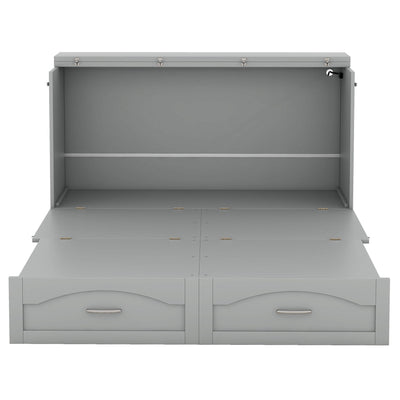 Murphy Wall Bed With Drawer And A Set Of Sockets & USB Ports, Pulley Structure Design