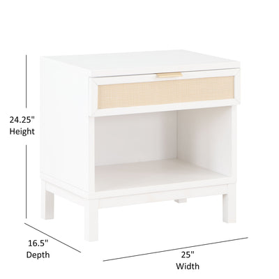 Blake - Cane 1 Drawer Nightstand With Cane Front - White