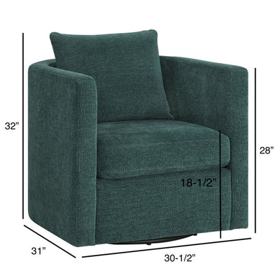 Sutton - Swivel Barrel Chair - Peacock