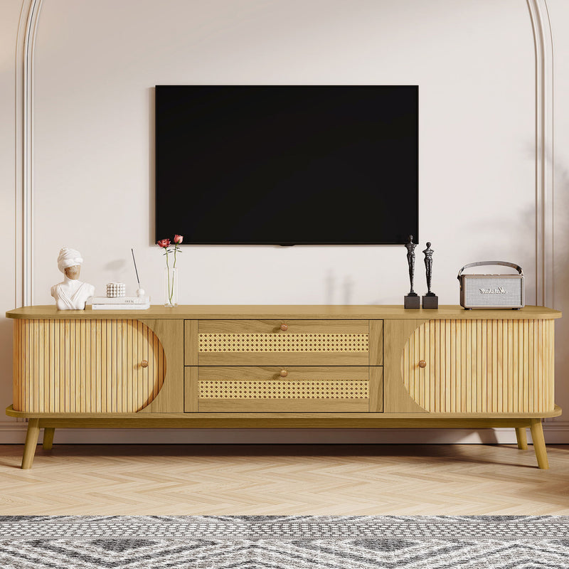 Rattan TV Stand For Tvs Up To 75&