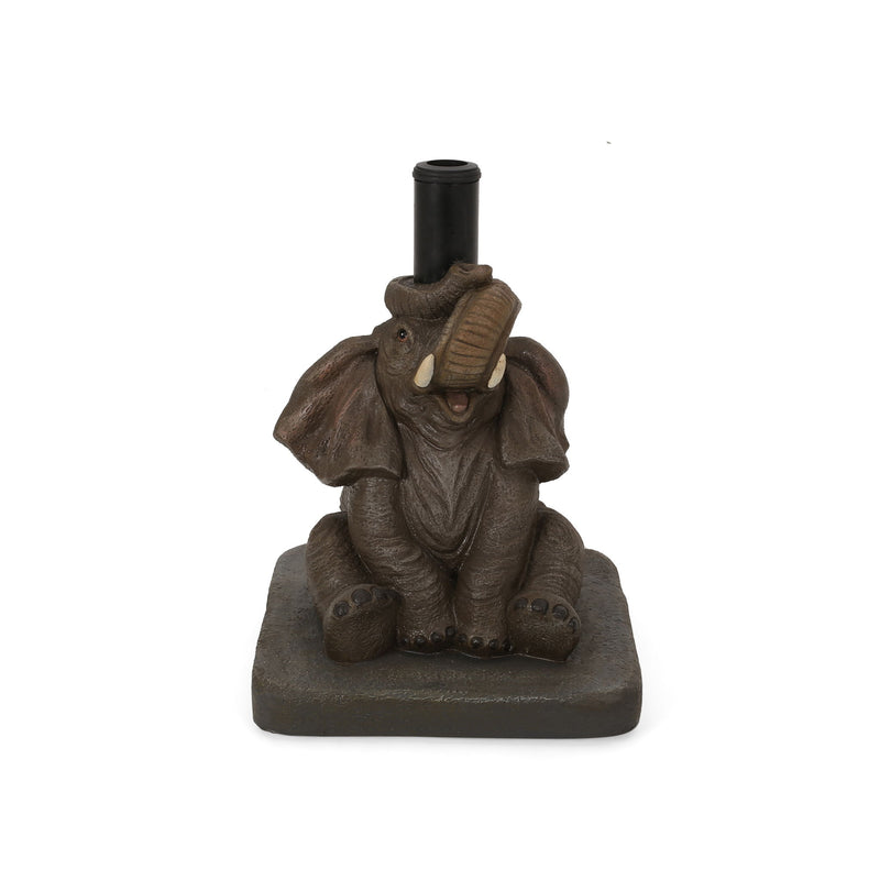 Charming Elephant Umbrella Base With Concrete Design - Gray