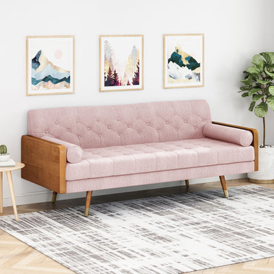 Aidan - Mid Century Modern Tufted Fabric Sofa