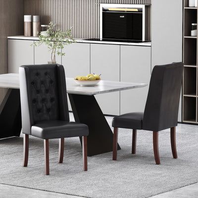 Sophisticated Tufted Dining Chair With High Back Design