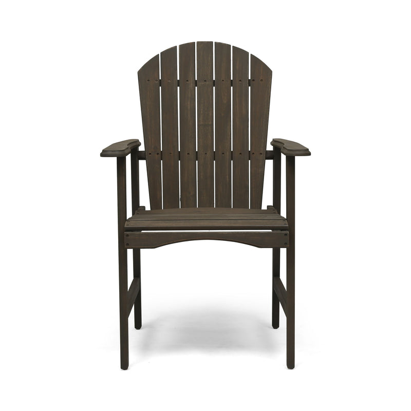 Outdoor Weather Resistant Acacia Wood Adirondack Dining Chairs (Set of 2)