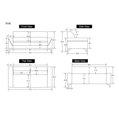 Creta - Sofa - Light Gray
