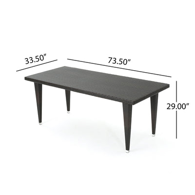Reflect - Outdoor Dining Table With Rattan Cover - Dark Gray