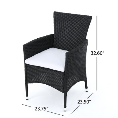 Dimensional Outdoor Dining Chair With Cushion Seat And Iron Frame (Set of 2)