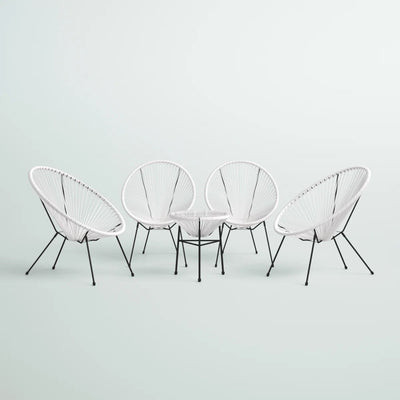 Outdoor Conversation Set With Ergonomic Lounge Chairs And Tempered Glass Table