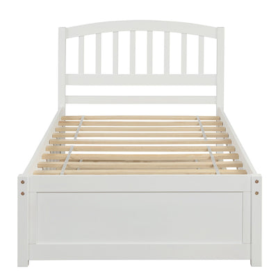 Platform Bed Wood Bed Frame With Trundle