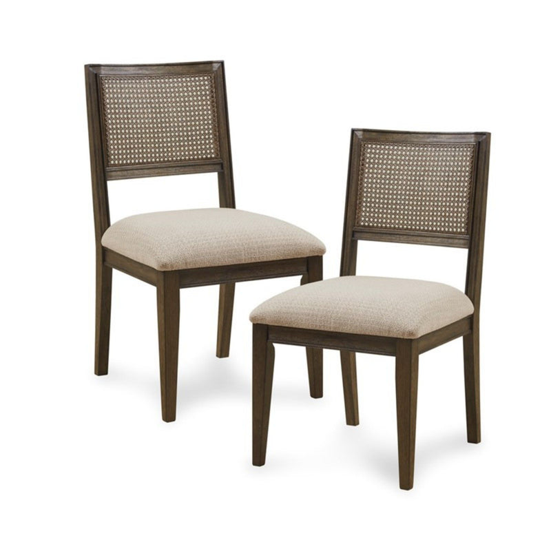 Modern Armless Dining Chair With Cane Back (Set of 2)