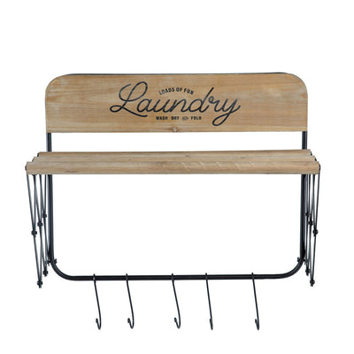 Laundry Rack With Accordion Design - Brown / Black - Black Brown