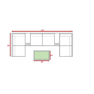 Comfortable Modern Patio Rattan Sectional Set With Cushions