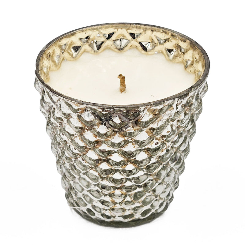 Scented Soy Wax Candle Glass (Set of 4) - Silver