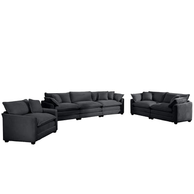 Elegant Corduroy Oversized Sectional Sofa Set With Deep Seats And Flexible Layout