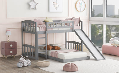 Functional Bunk Bed With Convertible Ladder And Slide