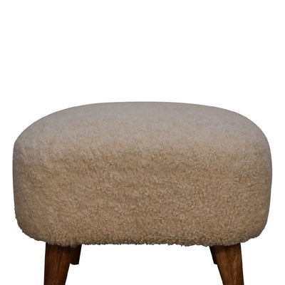 Boucle Square Footstool - Cream
