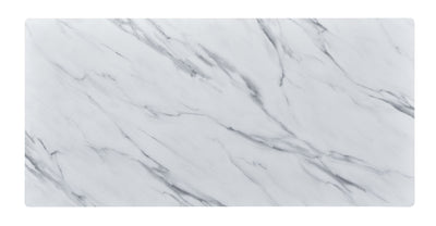 Landon - Coffee Table With Glass Marble Texture Top And Bent Wood Design