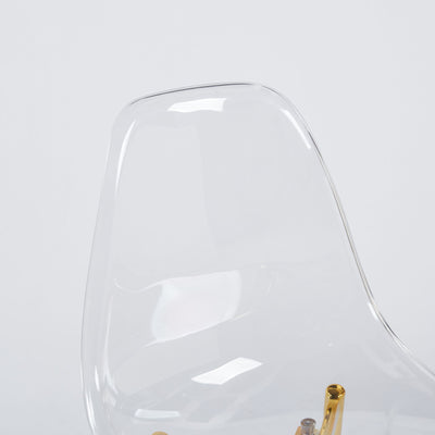 Transparent Plastic Seat Dining Chair (Set of 4)