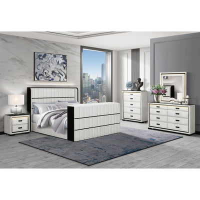Isaiah - 5 Piece Bedroom Set With TV Lift-LED, Speakers And Fireplace