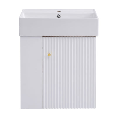 Modern Floating Bathroom Vanity With Ceramic Basin Perfect For Small Bathrooms