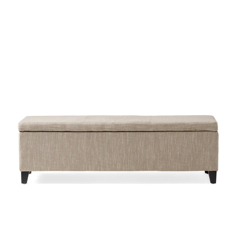 Glouster - Contemporary Storage Ottoman V2 With Upholstered Fabric - Sand
