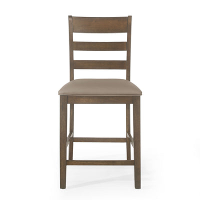 Farmhouse Upholstered Wood Counter Stools