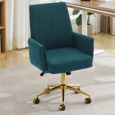 Ergonomic Mid-Back Office Chair With Striped Velvet Fabric