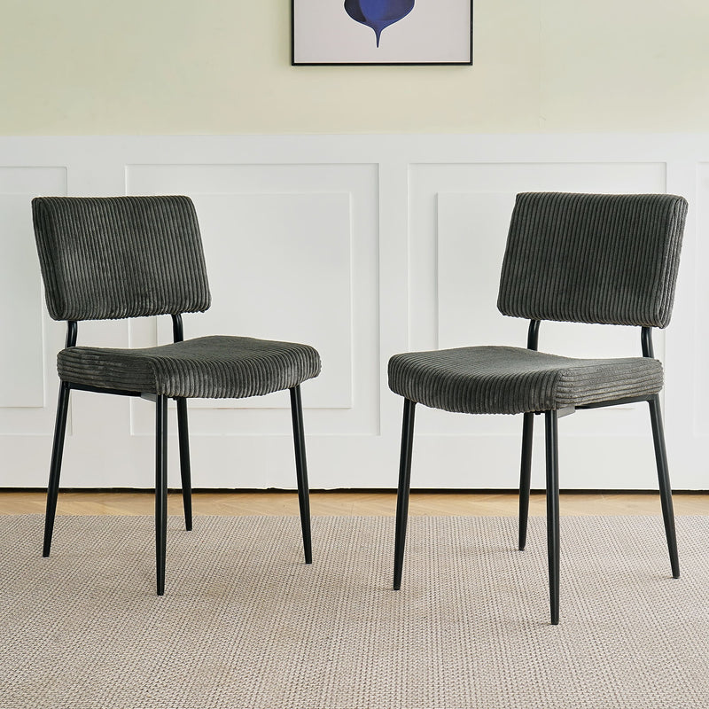 Modern Upholstered Dining Chair With Metal Legs