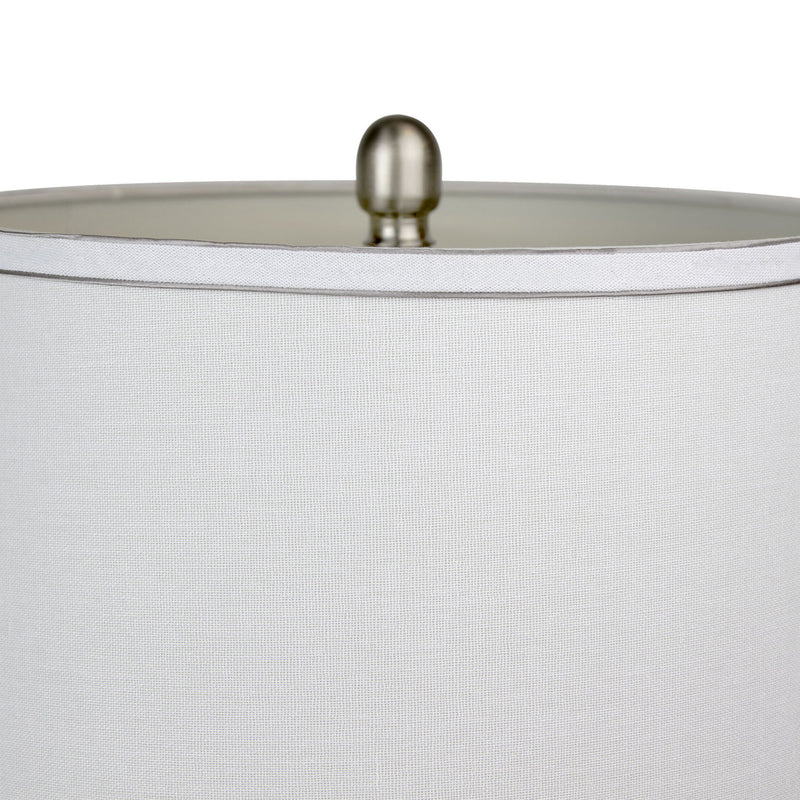 Cairo - Contemporary Table Lamp (Set of 2) - Nickel / White / Silver Trim