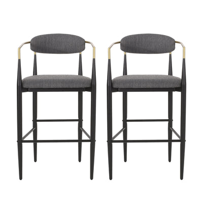 Upholstered Bar Stools With Backs For Kitchen Island (Set of 2)