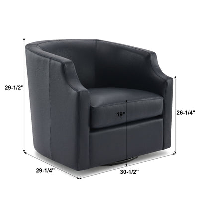 Emmett - Swivel Glider Barrel Chair With Clip Arm Design