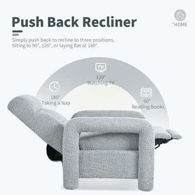 Push Back Recliner Armchair Upholstered Recliner Chair Single Sofa With Adjustable Backrest